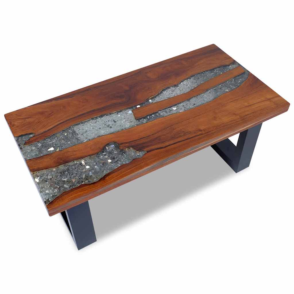 Coffee Table Teak Resin 100X50 Cm Multicolour 60 x 40 cm 100 x 50 x 40 cm 100 cm