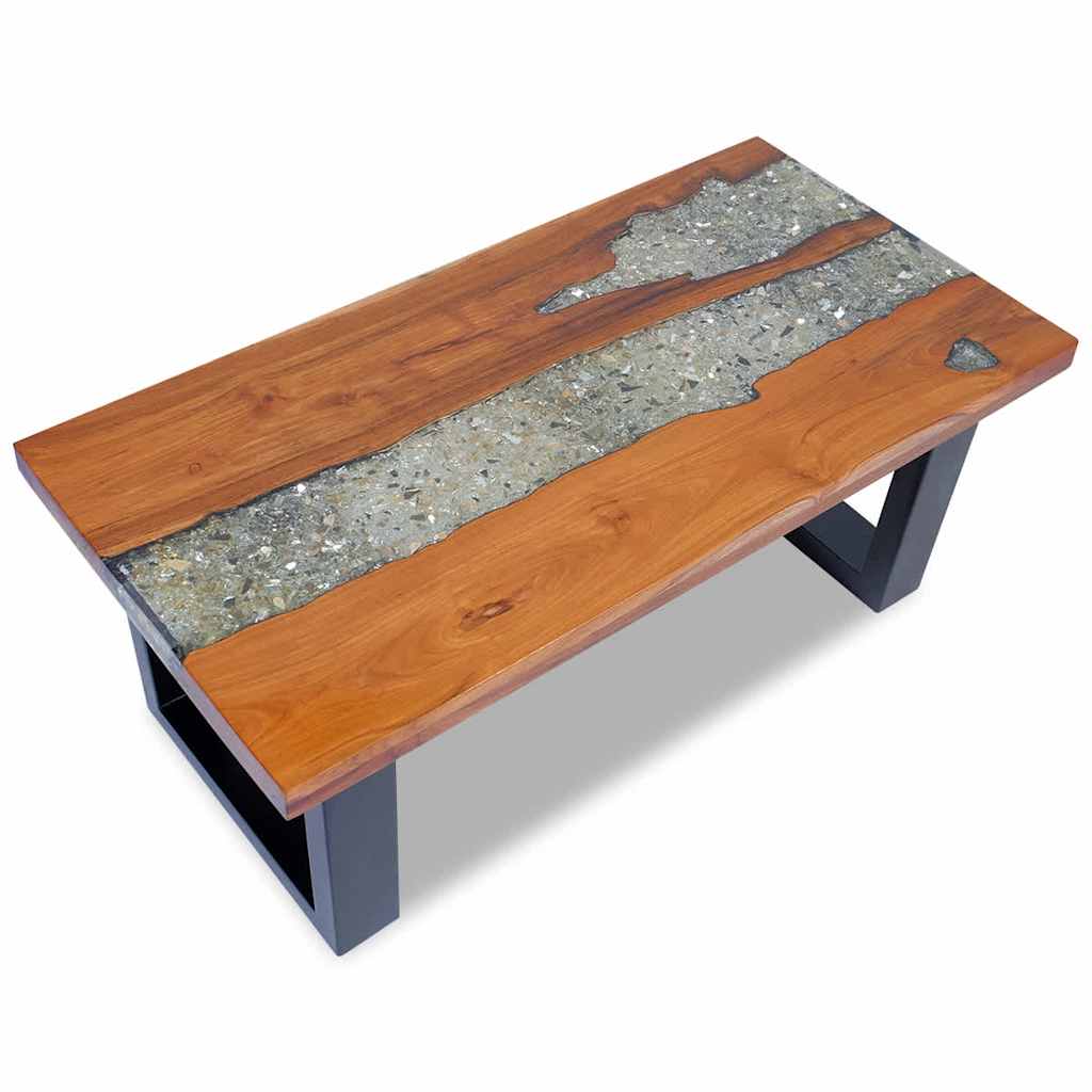 Coffee Table Teak Resin 100X50 Cm Multicolour 60 x 40 cm 100 x 50 x 40 cm 100 cm
