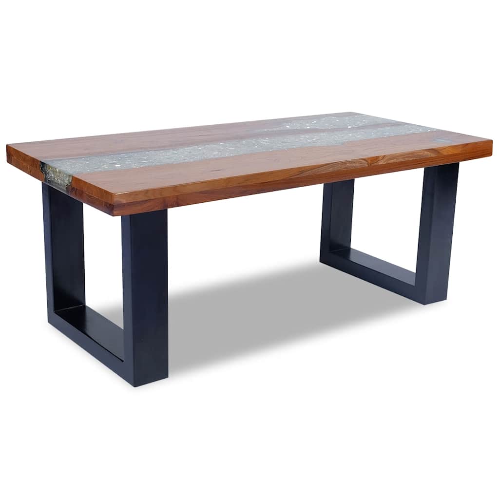 Coffee Table Teak Resin 100X50 Cm Multicolour 60 x 40 cm 100 x 50 x 40 cm 100 cm