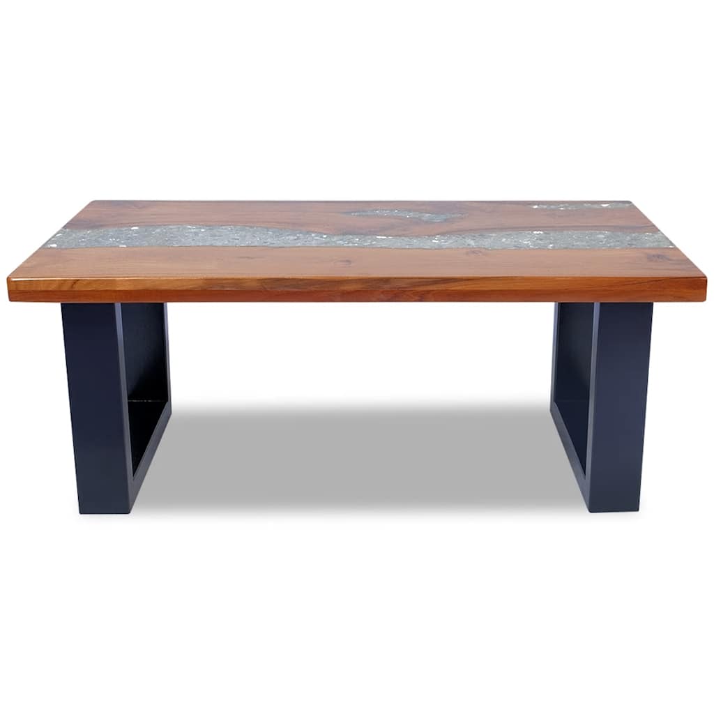 Coffee Table Teak Resin 100X50 Cm Multicolour 60 x 40 cm 100 x 50 x 40 cm 100 cm