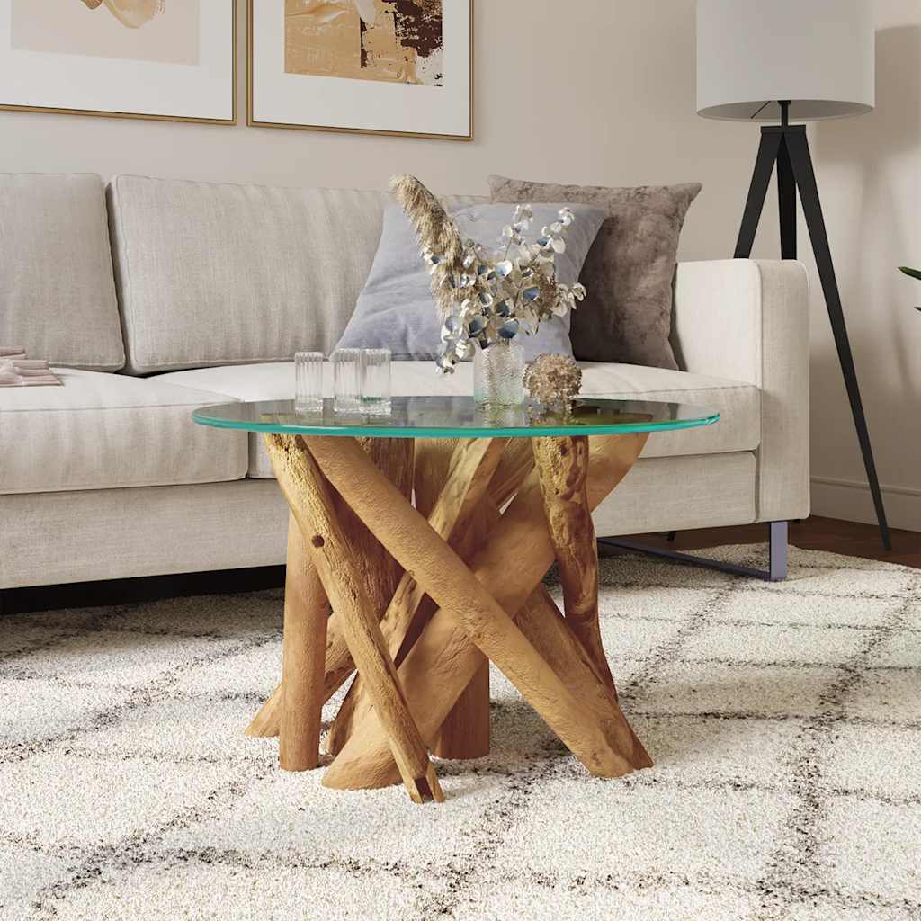 Coffee Table Solid Teak Driftwood 60 Cm