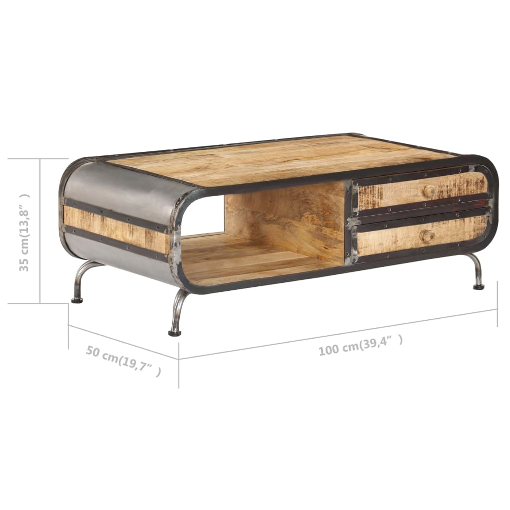 Coffee Table 100X50X35 Cm Solid Mango Wood