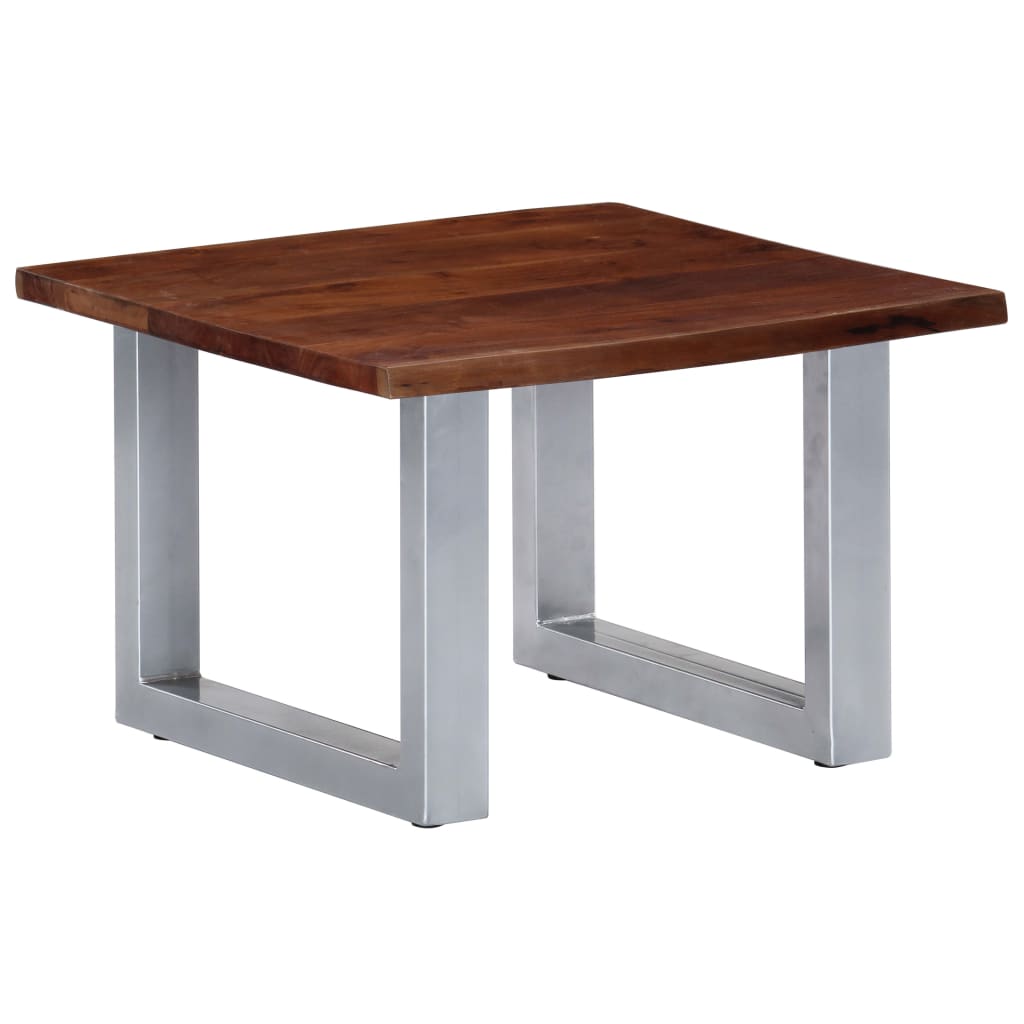 Coffee Table With Live Edges 60X60X40 Cm Solid Acacia Wood