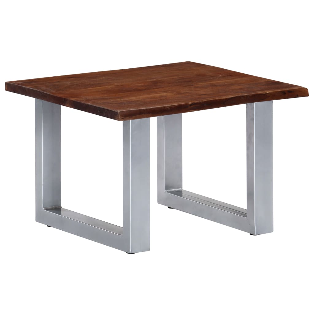 Coffee Table With Live Edges 60X60X40 Cm Solid Acacia Wood