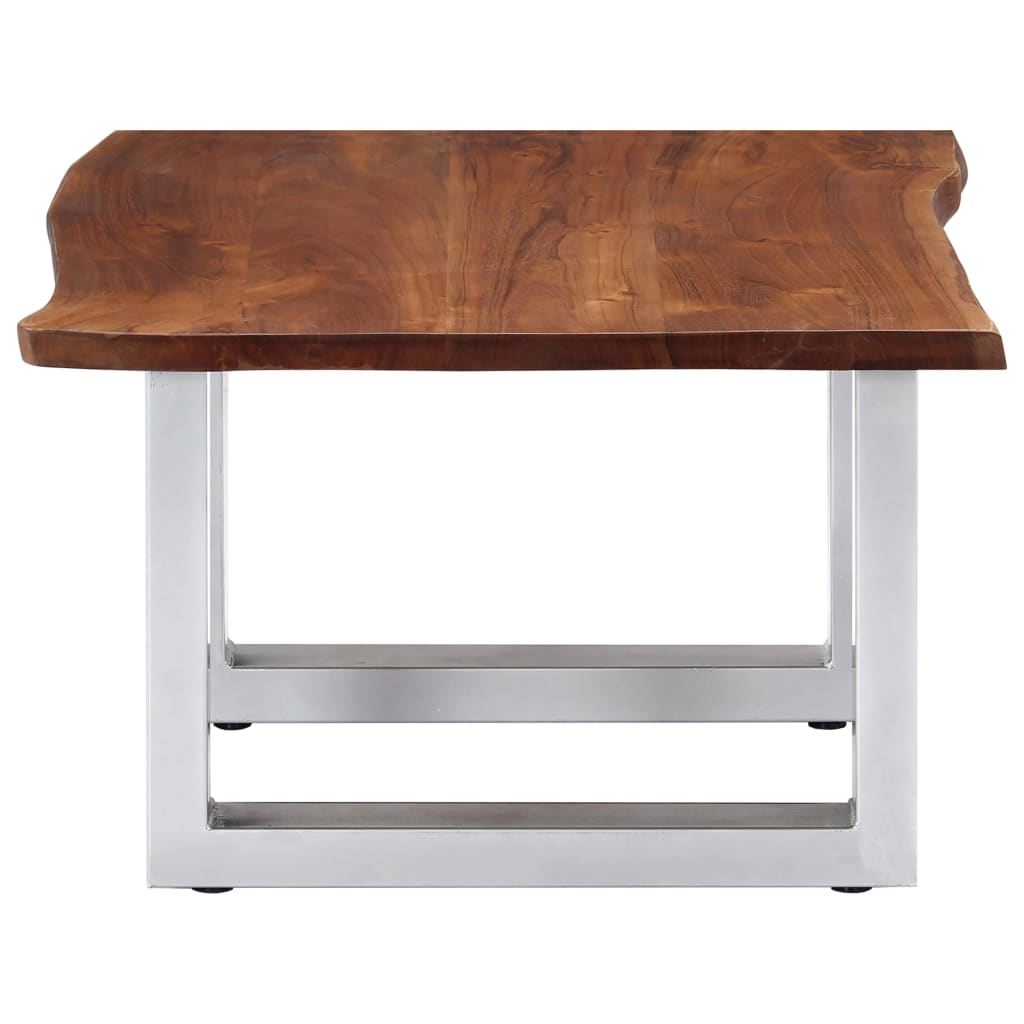 Coffee Table With Live Edges 60X60X40 Cm Solid Acacia Wood