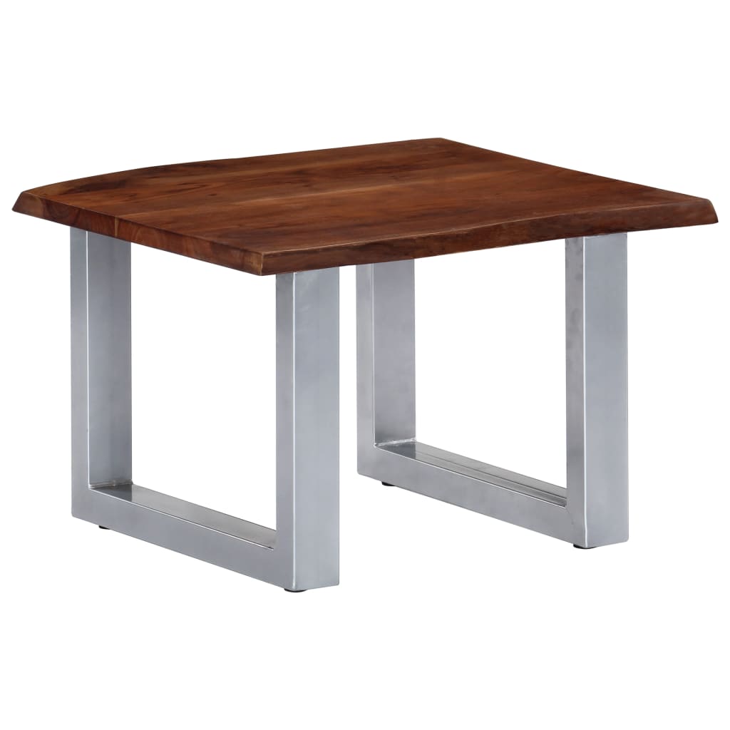 Coffee Table With Live Edges 60X60X40 Cm Solid Acacia Wood