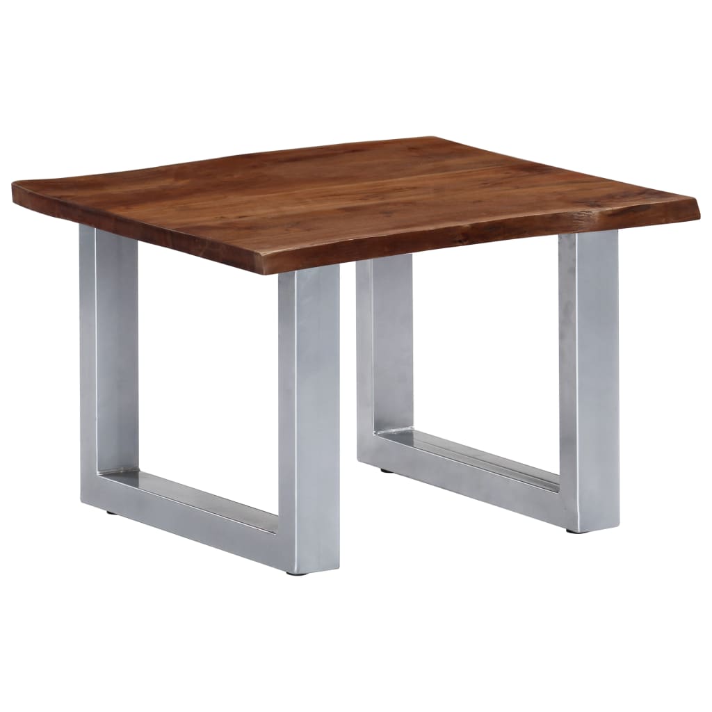 Coffee Table With Live Edges 60X60X40 Cm Solid Acacia Wood