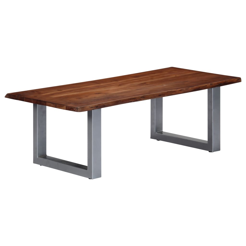 Coffee Table With Live Edges 60X60X40 Cm Solid Acacia Wood