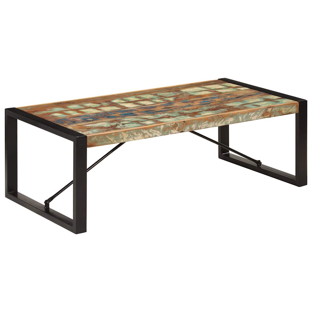 Coffee Table Multicolour Solid Reclaimed Wood 120 Cm Long Durable
