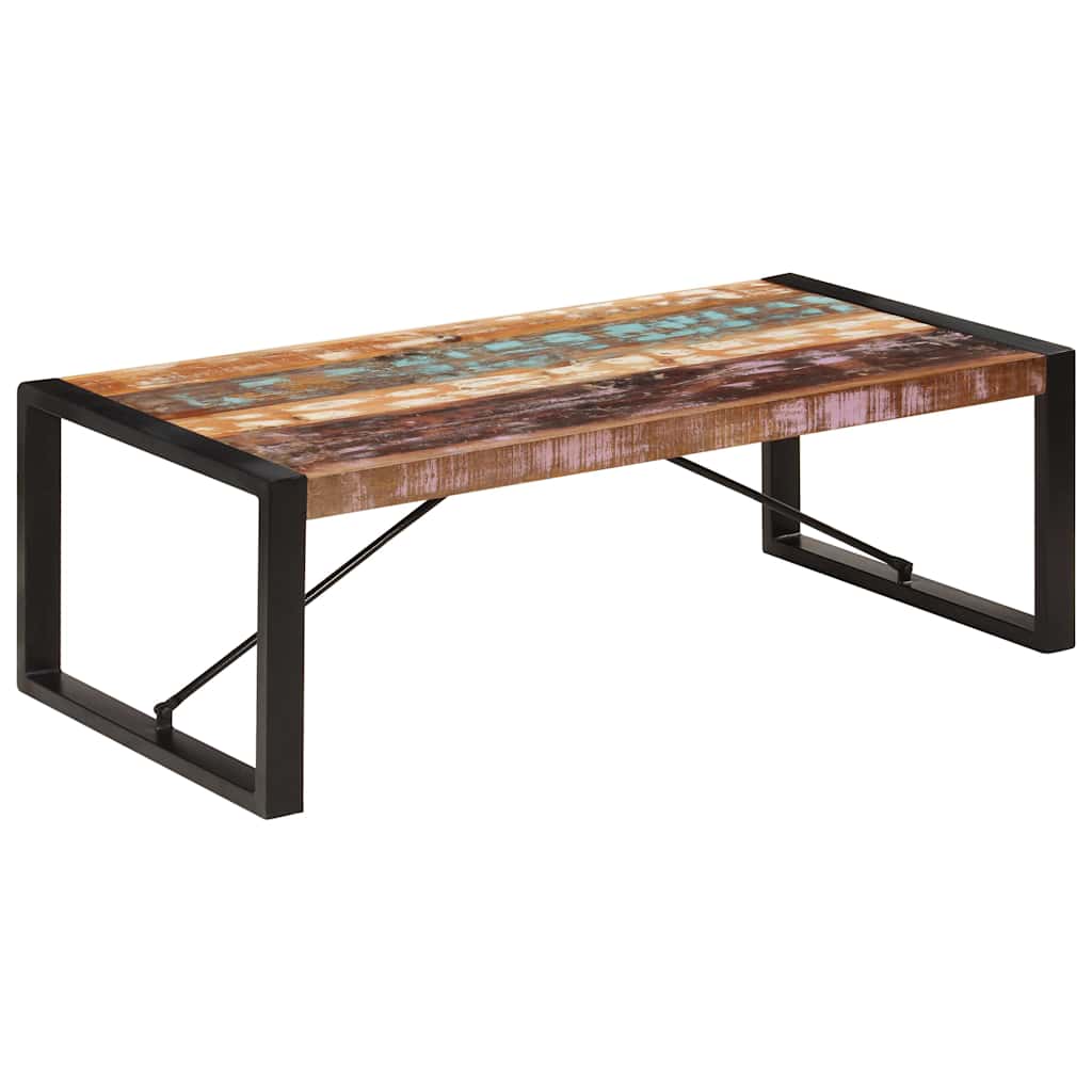 Coffee Table Multicolour Solid Reclaimed Wood 120 Cm Long Durable