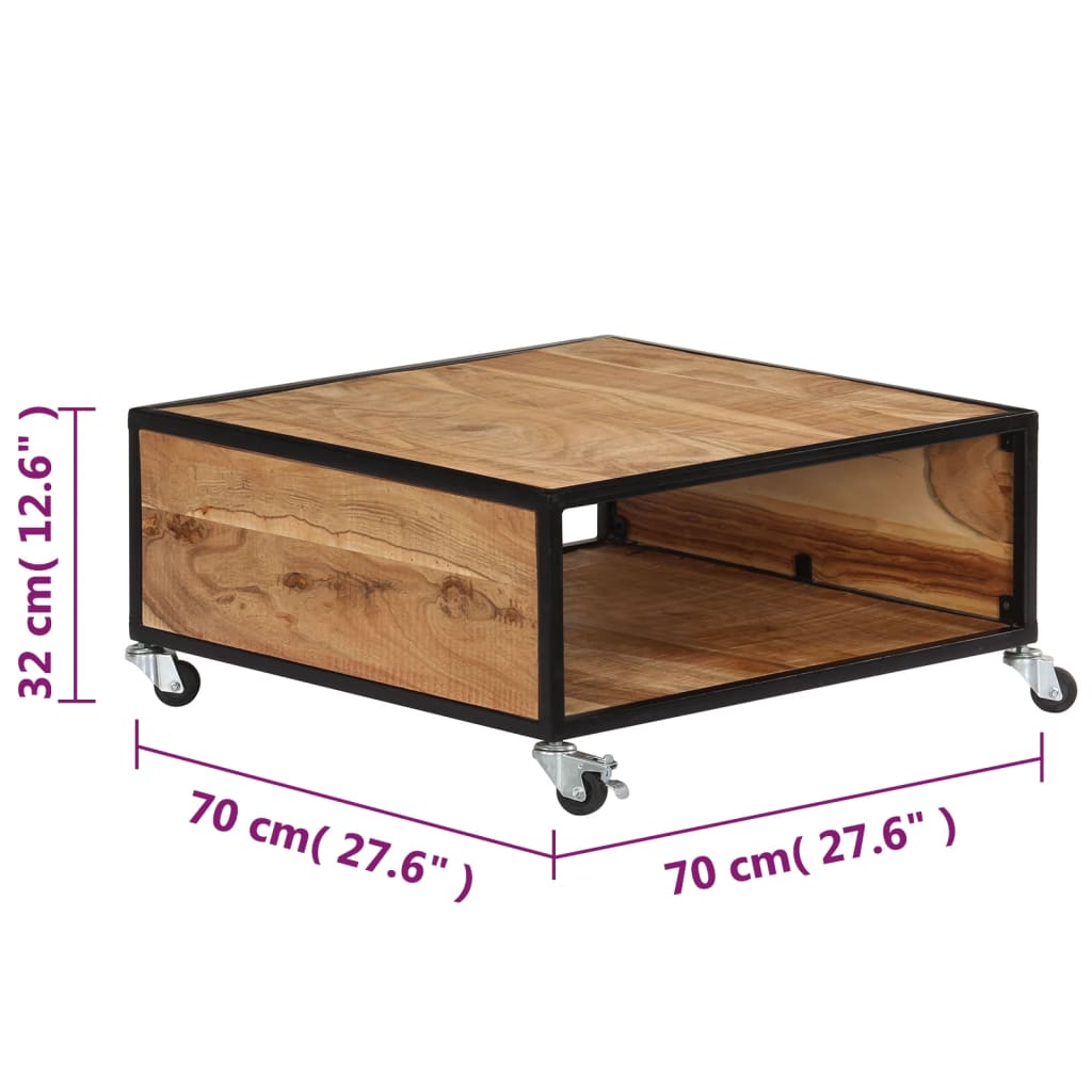 Coffee Table 70X70X32 Cm Solid Acacia Wood
