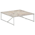 Coffee Table 110X110X36 Cm Solid Acacia Wood white brown Polished 110 cm