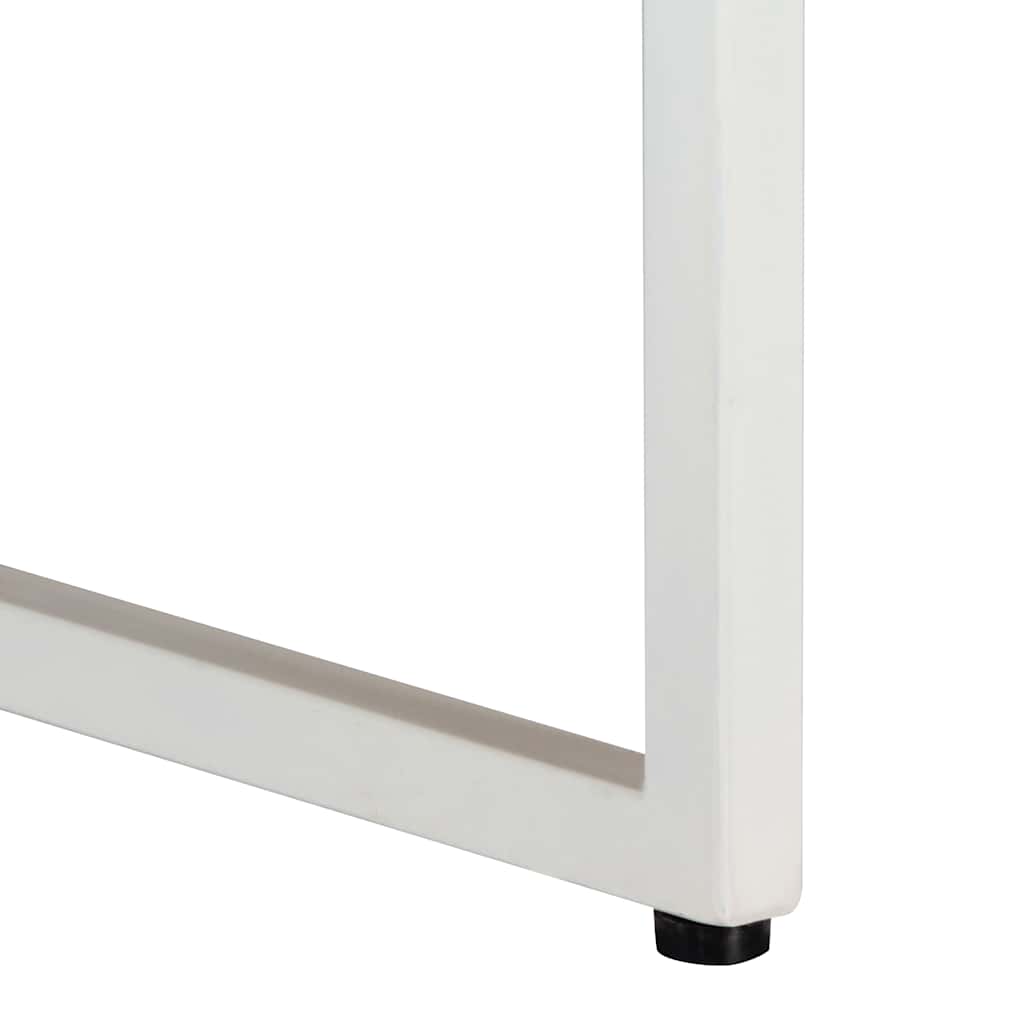Coffee Table 110X110X36 Cm Solid Acacia Wood white brown Polished 110 cm