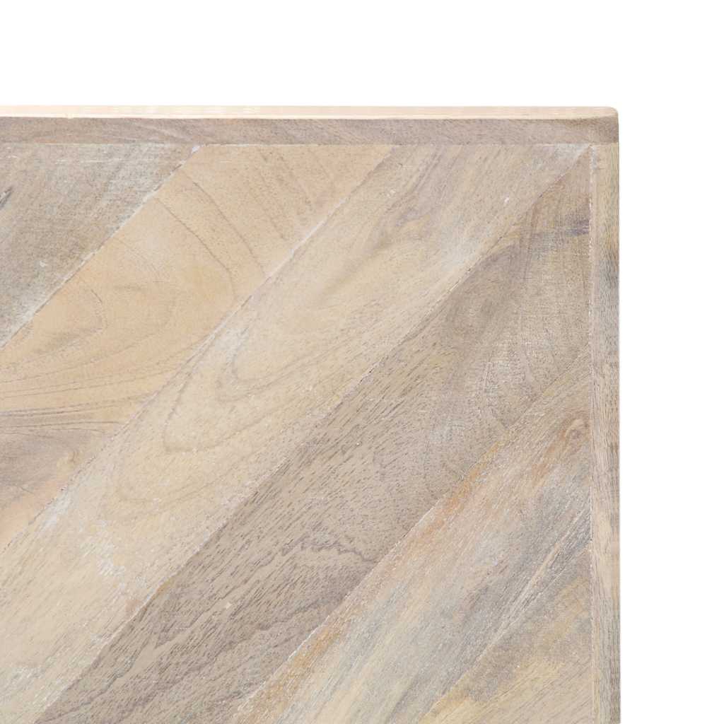 Coffee Table 110X110X36 Cm Solid Acacia Wood white brown Polished 110 cm