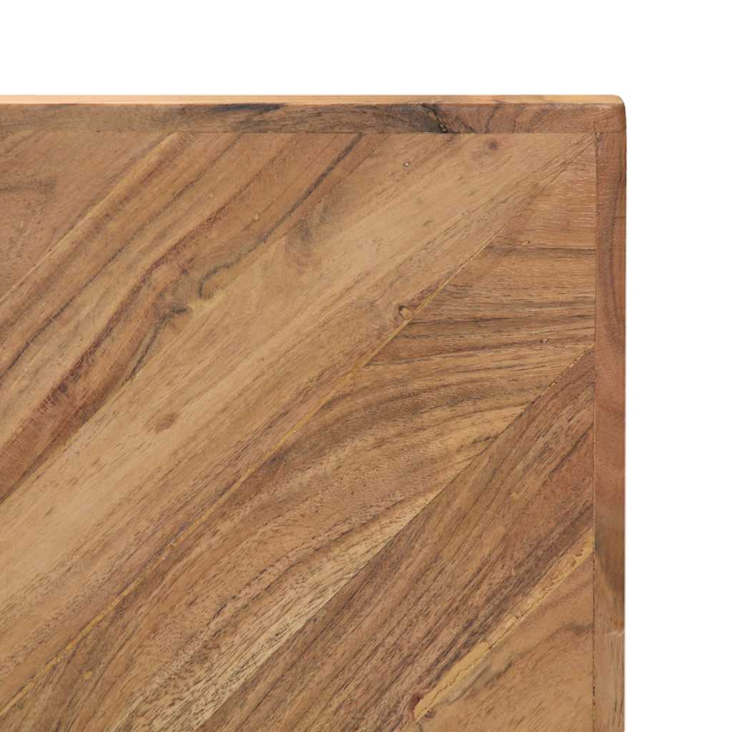 Coffee Table 110X110X36 Cm Solid Acacia Wood white brown Polished 110 cm