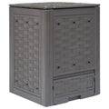 Garden Composters 3 Pcs Brown 60X60X83 Cm Plastic Rattan