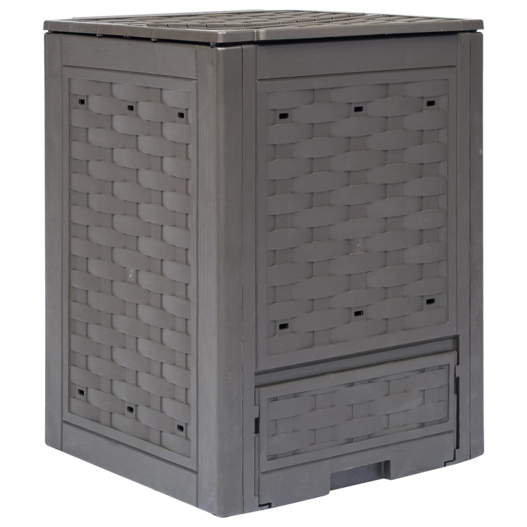Garden Composters 3 Pcs Brown 60X60X83 Cm Plastic Rattan