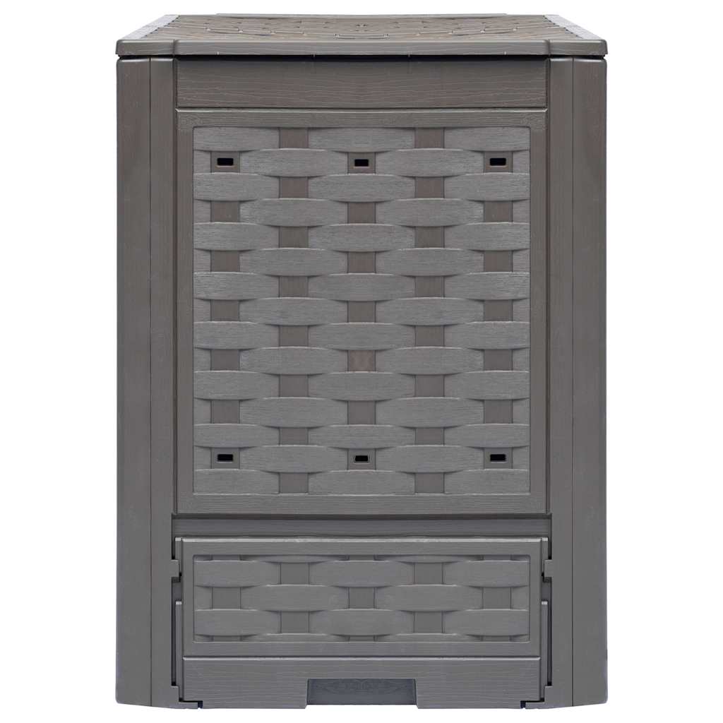 Composters Garden Compost Bins Set Of 3 Brown Rattan Style 300L Weather Resistan
