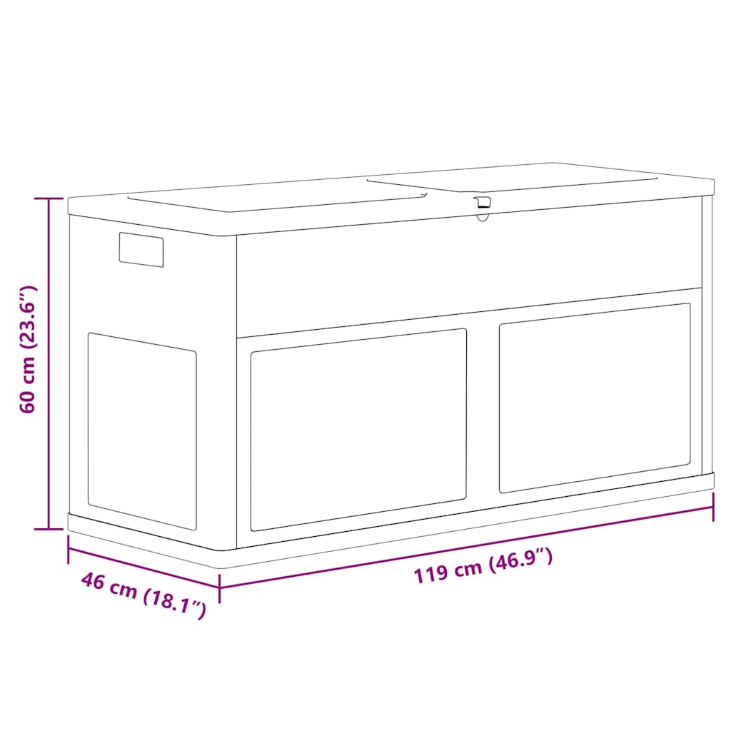 Garden Storage Box 320 L Black