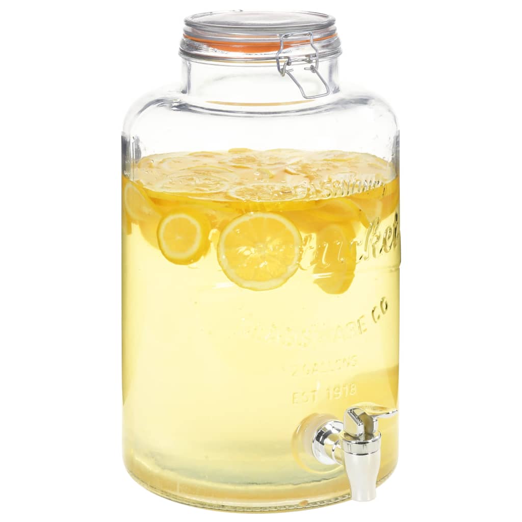 Water Dispenser Xxl With Tap Transparent 8 L Glass