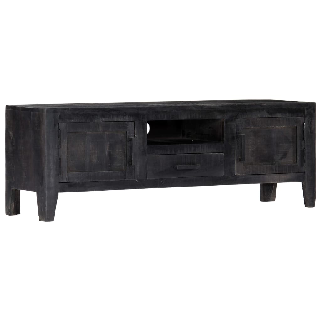 Coffee Table Black Solid Mango Wood
