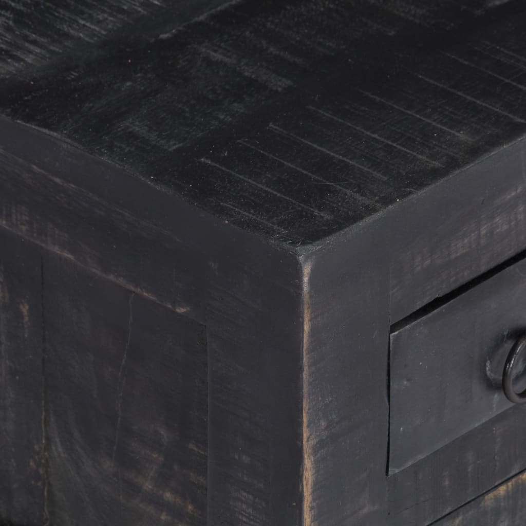Coffee Table Black Solid Mango Wood