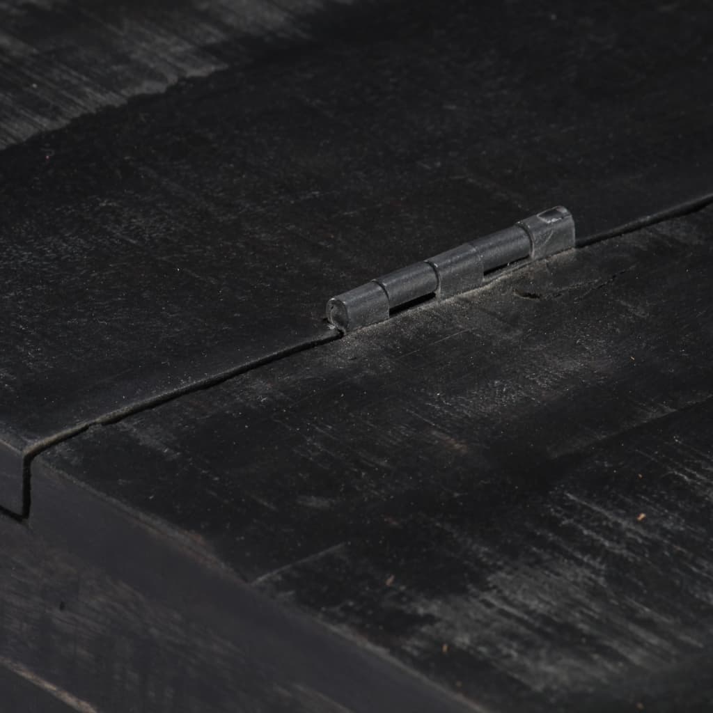 Coffee Table Black Solid Mango Wood