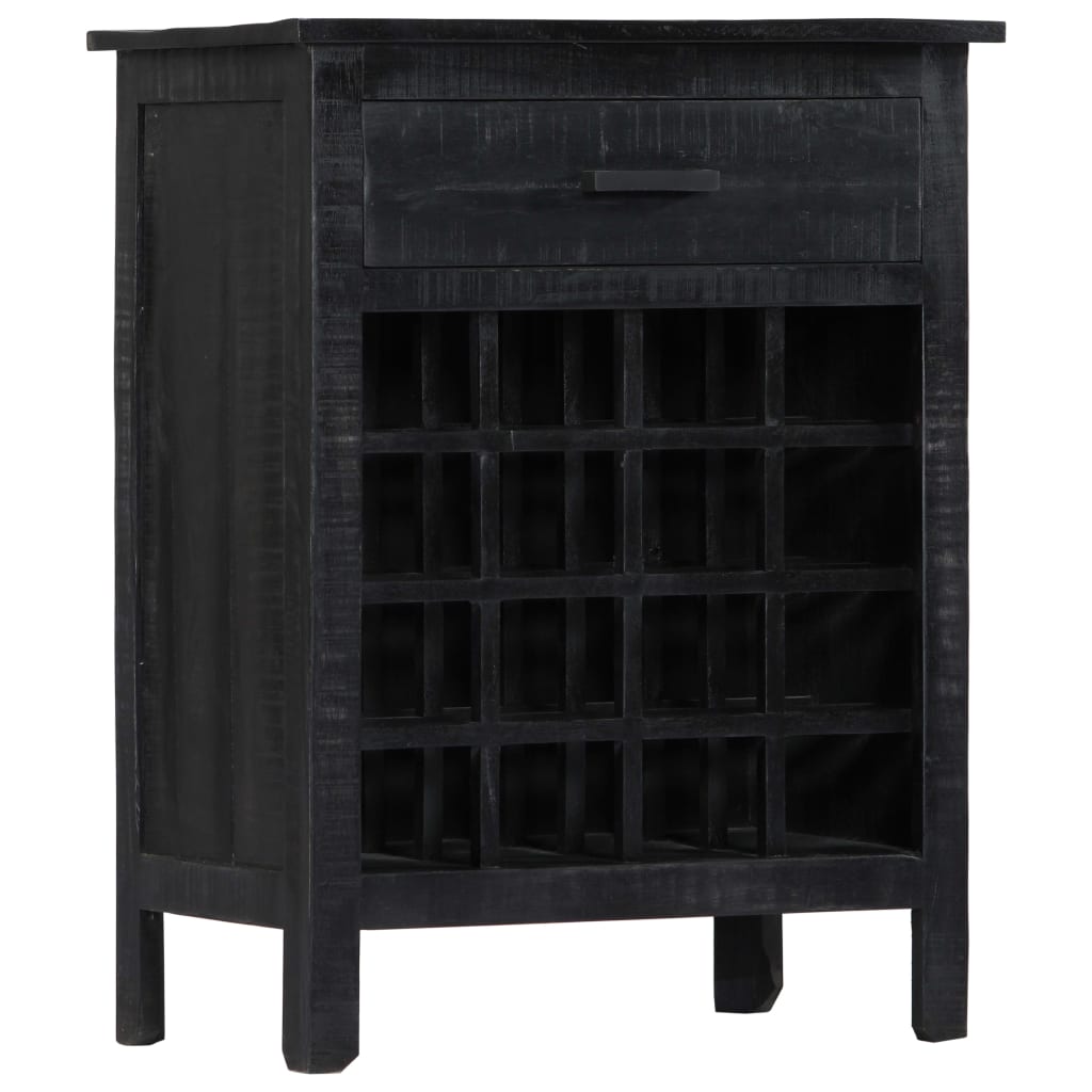 Coffee Table Black Solid Mango Wood