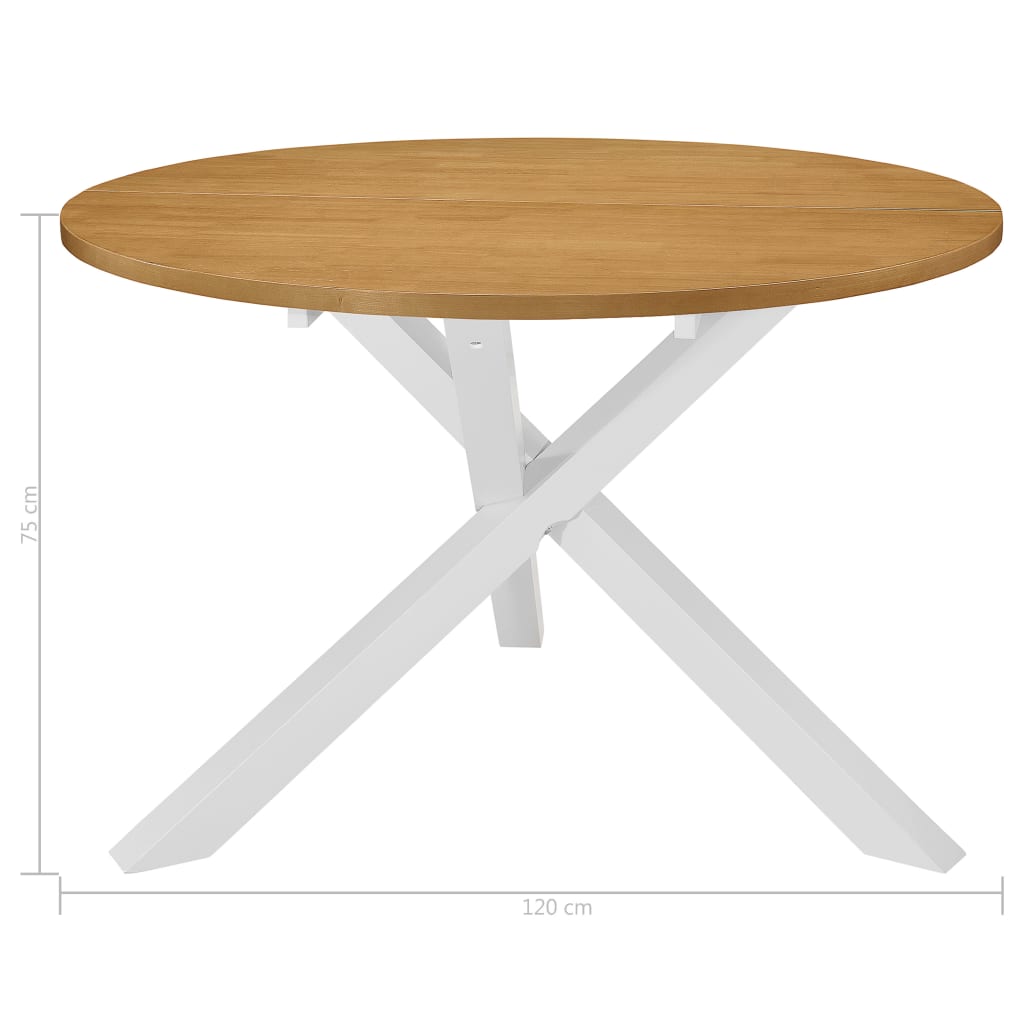 Dining Table White 120X75 Cm Mdf