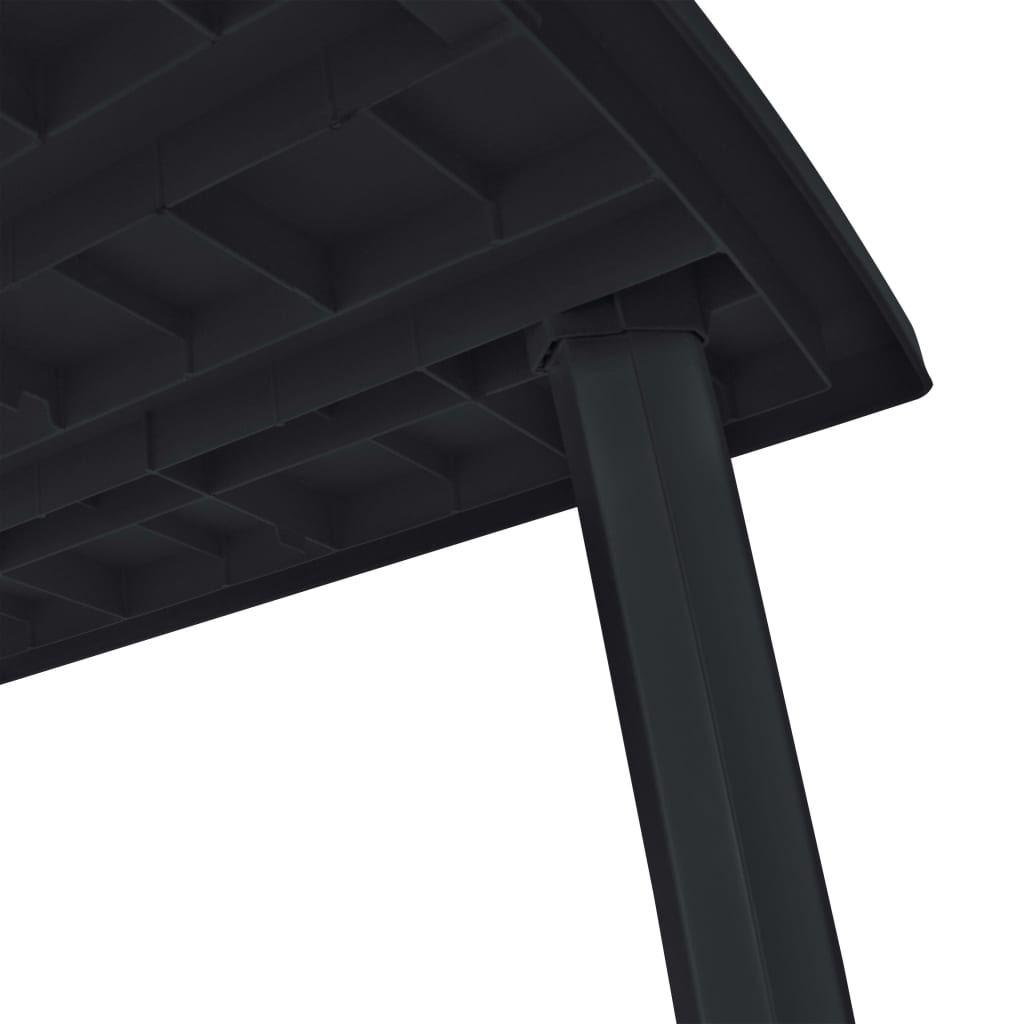 9 Piece Outdoor Dining Set Plastic Anthracite