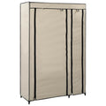 Wardrobe Folding Wardrobes 2 Pcs 110X45X175 Cm Fabric Brown Cream Black Grey LED