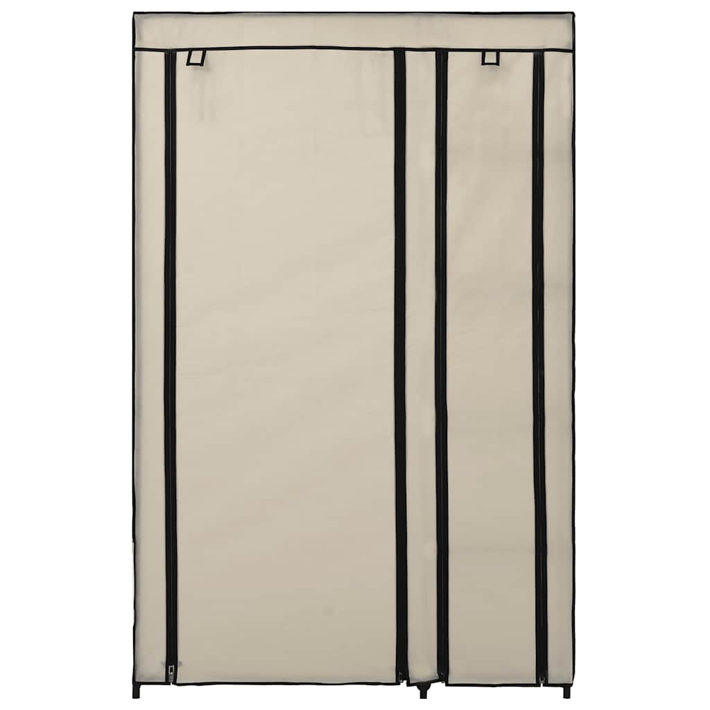 Wardrobe Folding Wardrobes 2 Pcs 110X45X175 Cm Fabric Brown Cream Black Grey LED