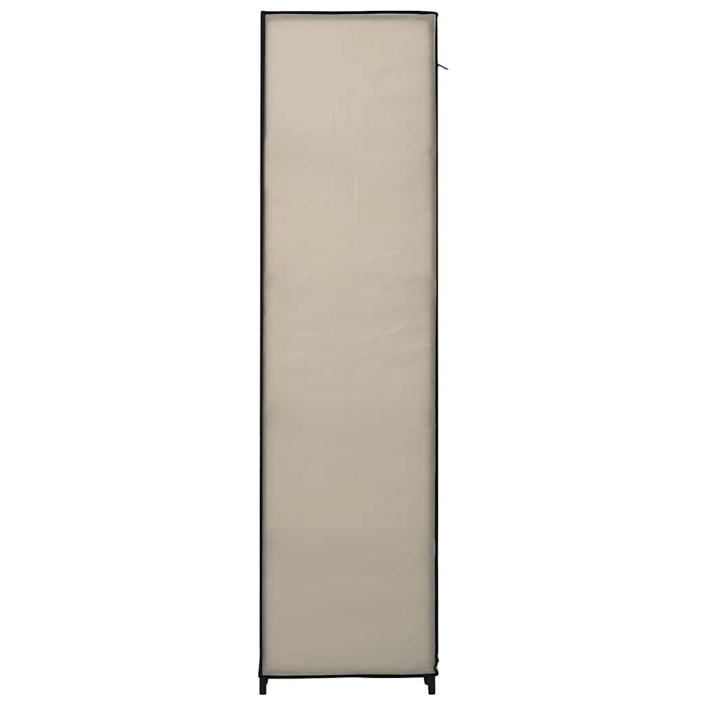 Wardrobe Folding Wardrobes 2 Pcs 110X45X175 Cm Fabric Brown Cream Black Grey LED