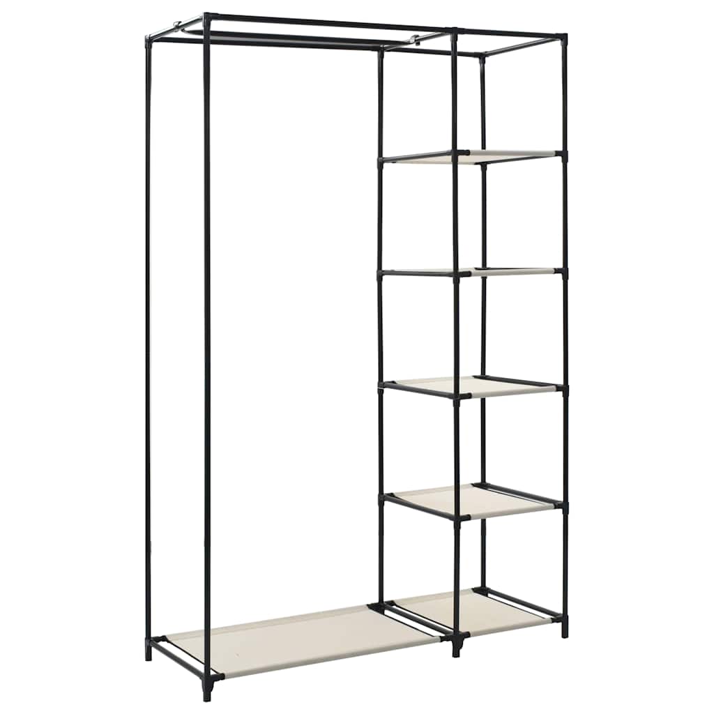 Wardrobe Folding Wardrobes 2 Pcs 110X45X175 Cm Fabric Brown Cream Black Grey LED