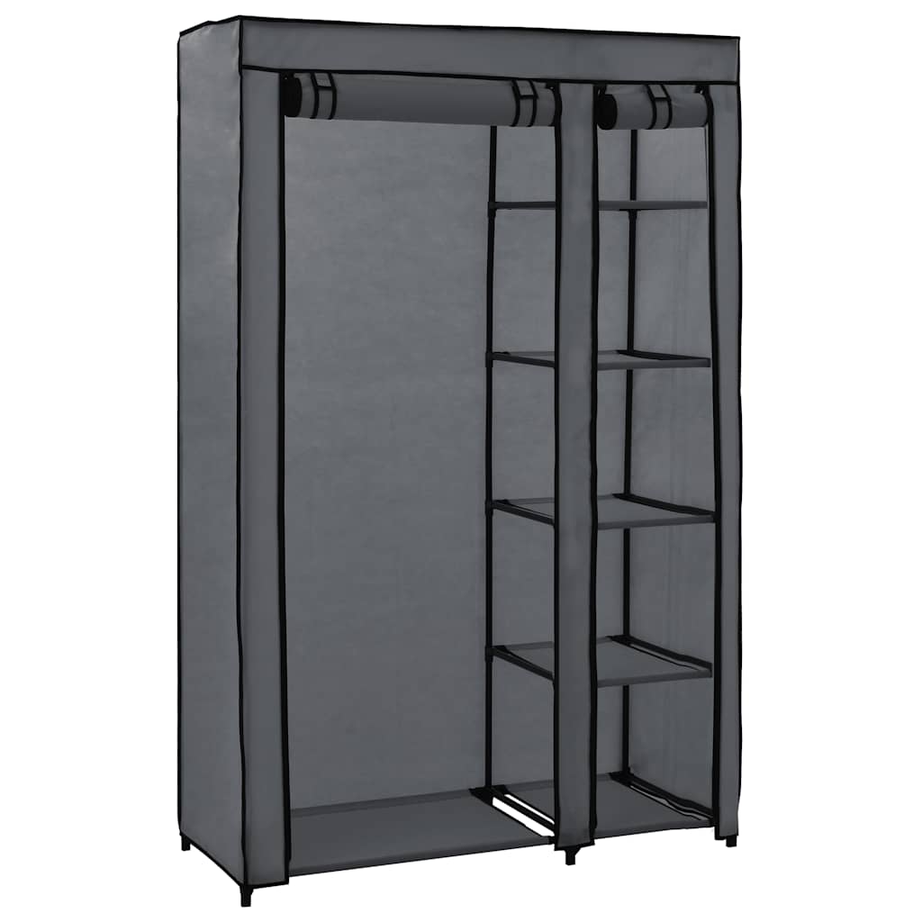 Wardrobe Folding Wardrobes 2 Pcs 110X45X175 Cm Fabric Brown Cream Black Grey LED