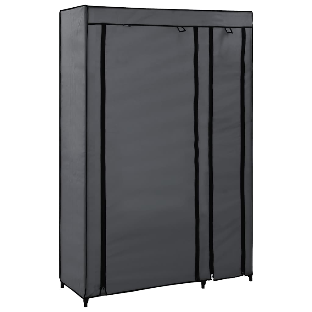 Wardrobe Folding Wardrobes 2 Pcs 110X45X175 Cm Fabric Brown Cream Black Grey LED