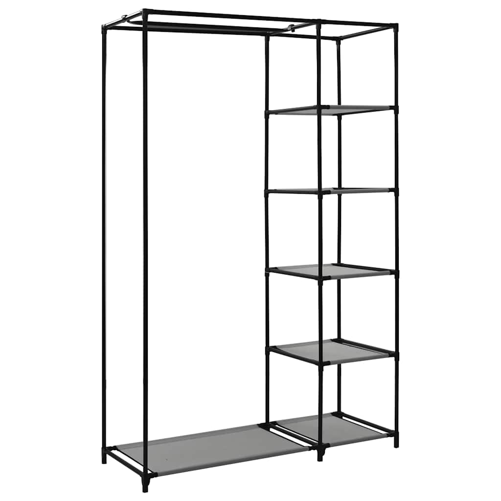 Wardrobe Folding Wardrobes 2 Pcs 110X45X175 Cm Fabric Brown Cream Black Grey LED