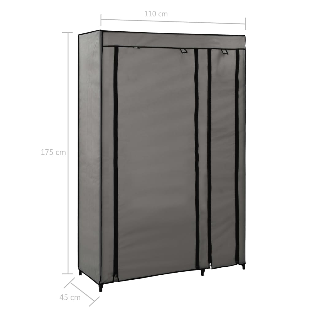 Folding Wardrobes 2 Pcs 110X45X175 Cm Fabric