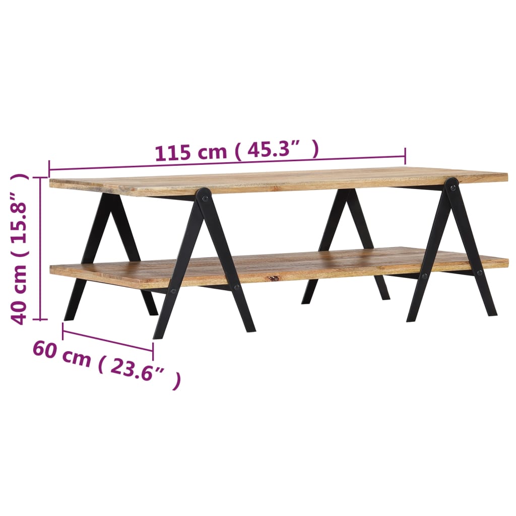 Coffee Table 115X60X40 Cm Solid Mango Wood