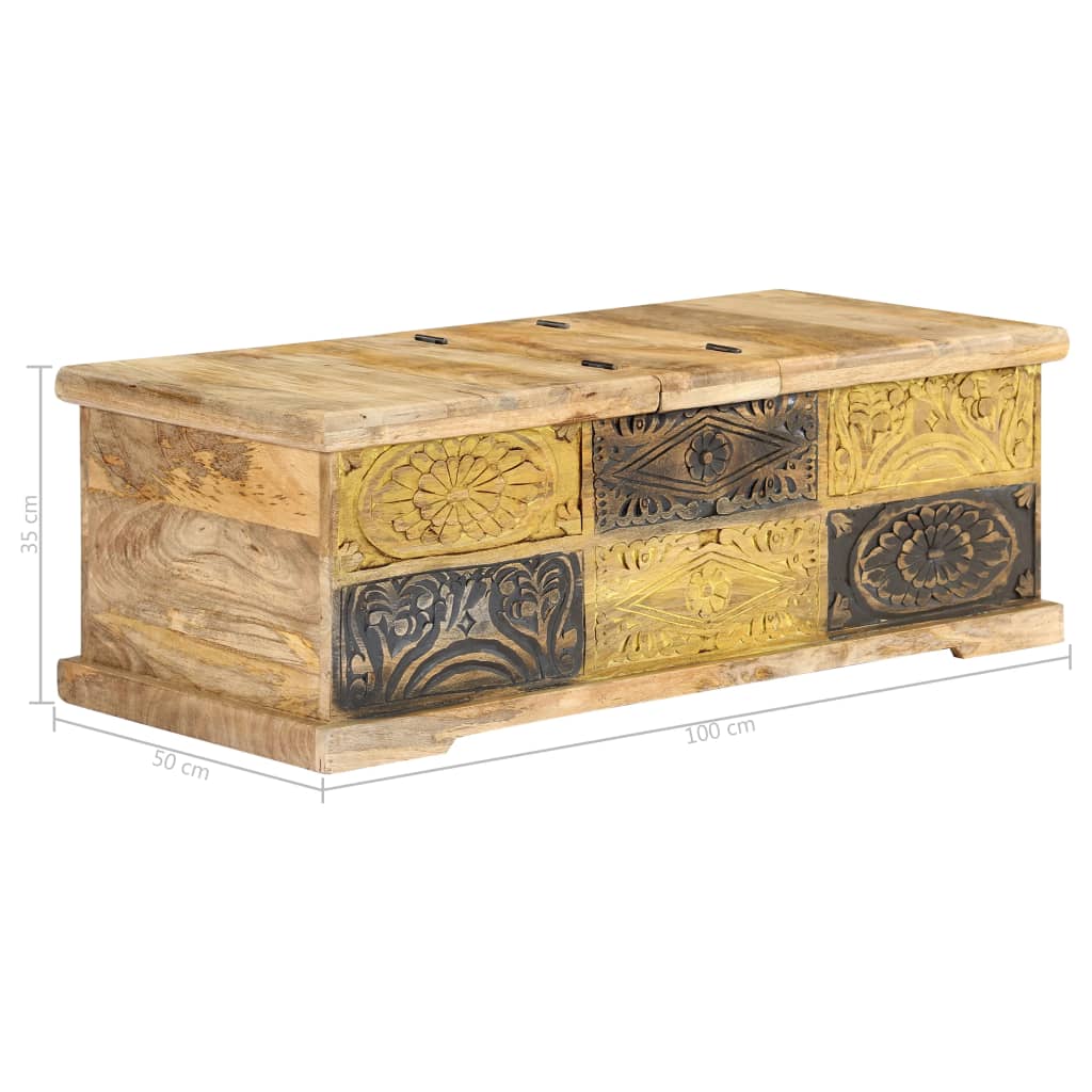 Coffee Table 100X50X35 Cm Solid Mango Wood