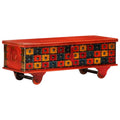 Storage Box Red 110X40X40 Cm Solid Acacia Wood