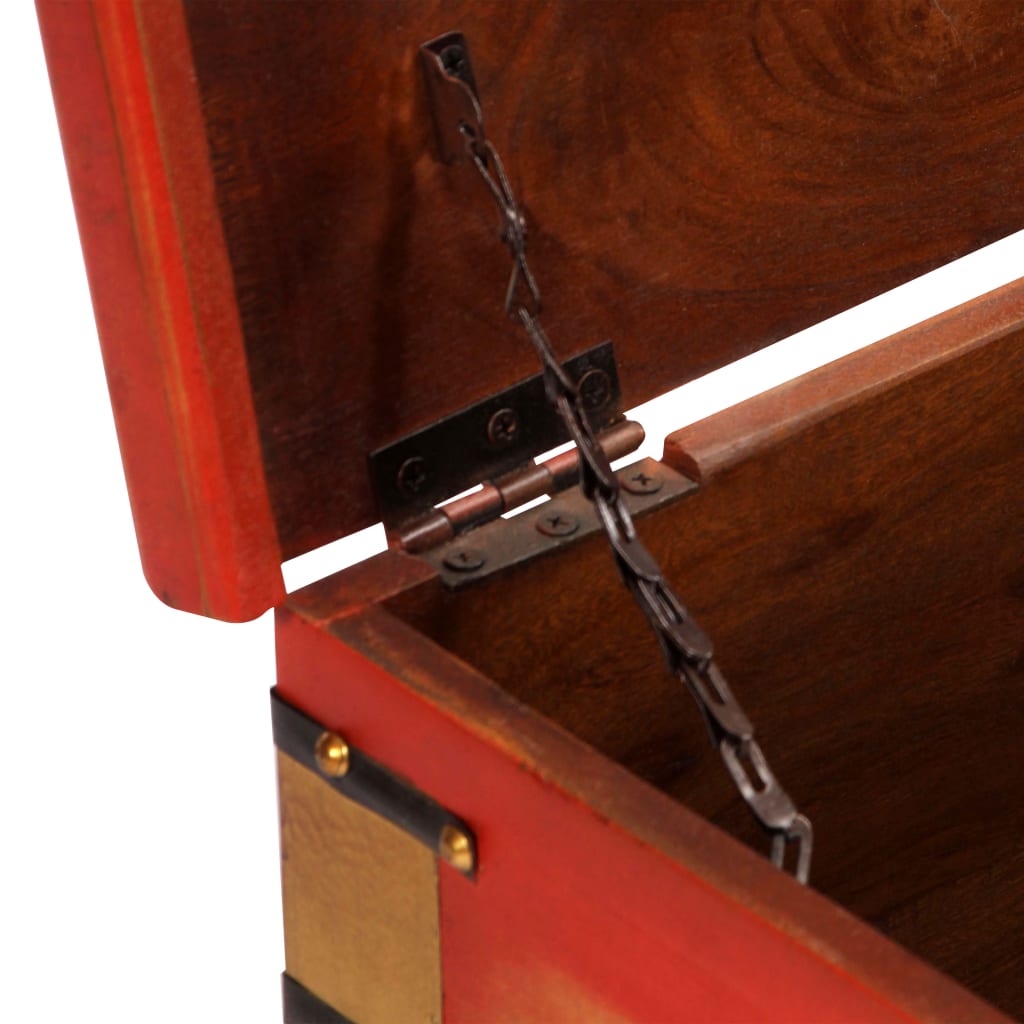 Storage Box Red 110X40X40 Cm Solid Acacia Wood