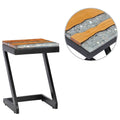 Coffee Table 30X30X50 Cm Solid Teak Wood Polyresin Multicolour 30 cm