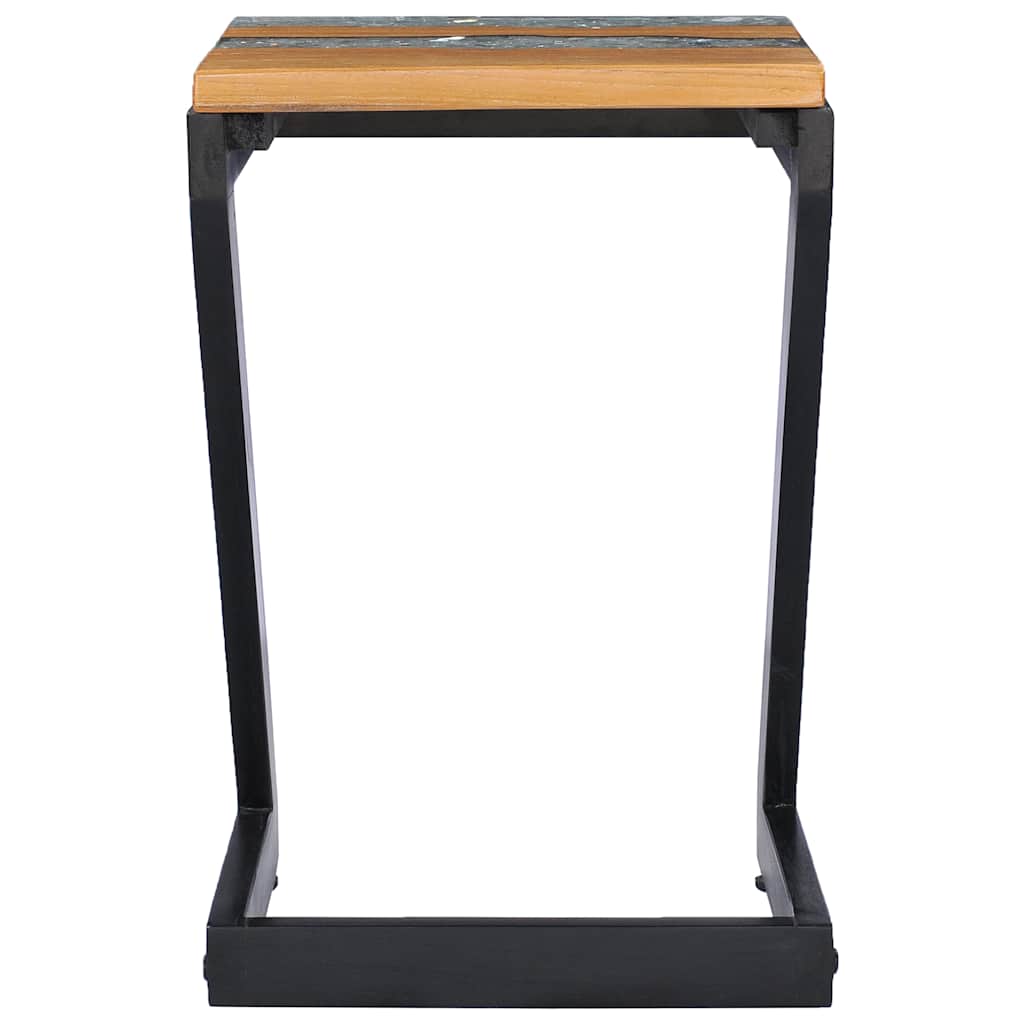 Coffee Table 30X30X50 Cm Solid Teak Wood Polyresin Multicolour 30 cm