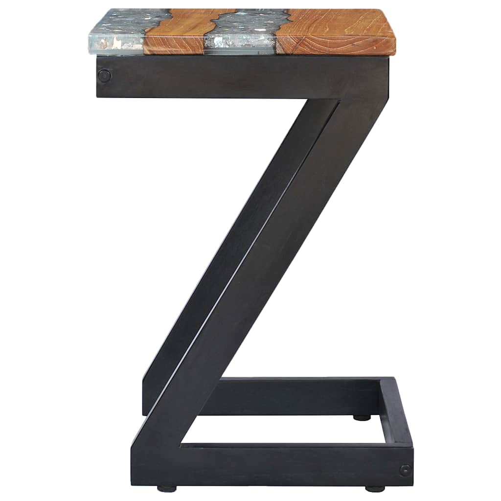 Coffee Table 30X30X50 Cm Solid Teak Wood Polyresin Multicolour 30 cm