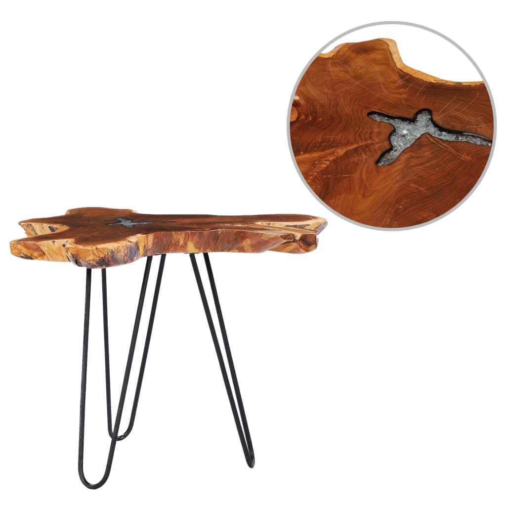 Coffee Table 70X45 Cm Solid Teak Wood And Polyresin