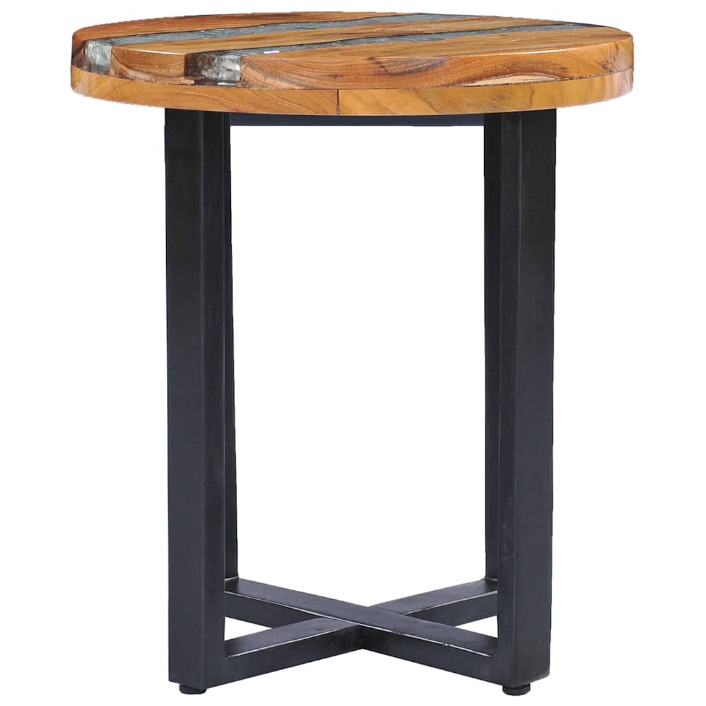 Coffee Table 40X45 Cm Solid Teak Wood And Polyresin