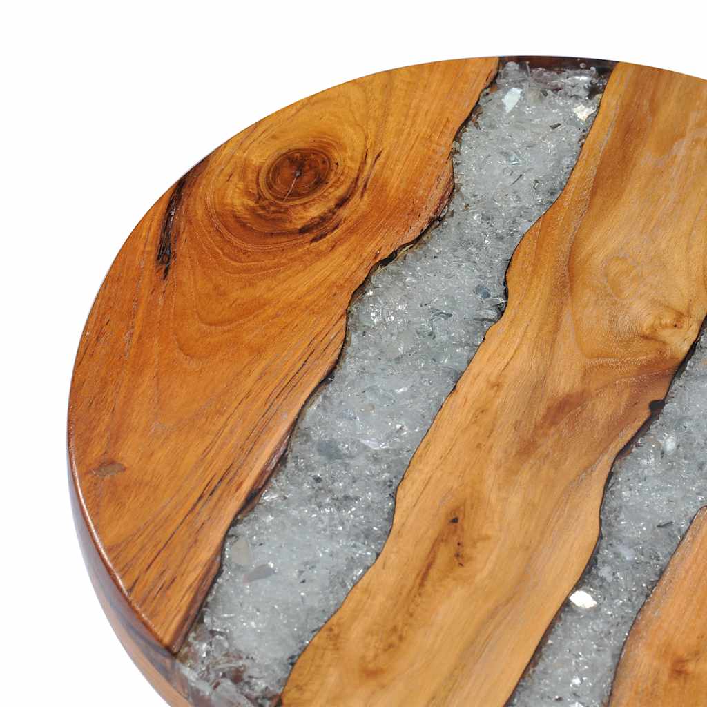 Coffee Table 40X45 Cm Solid Teak Wood And Polyresin