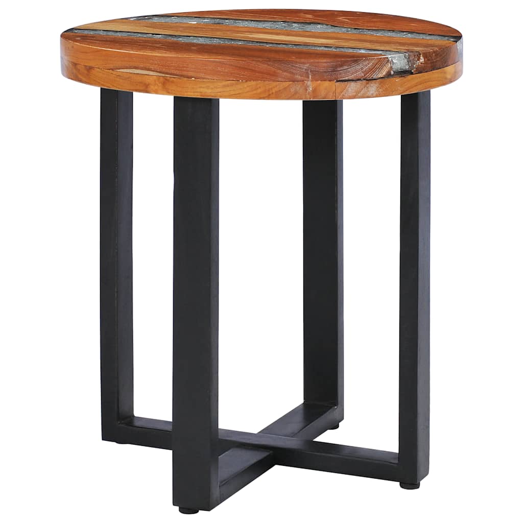 Coffee Table 40X45 Cm Solid Teak Wood And Polyresin