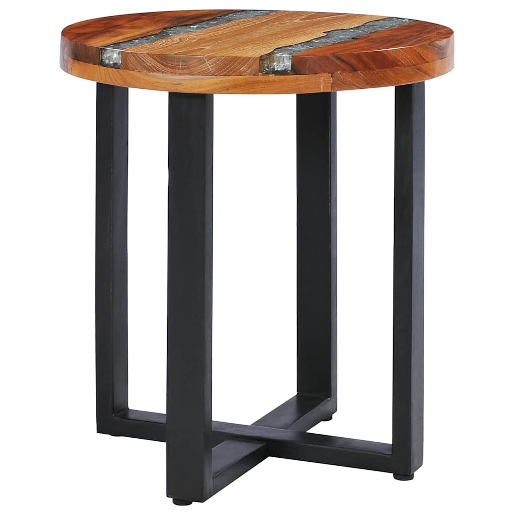 Coffee Table 40X45 Cm Solid Teak Wood And Polyresin